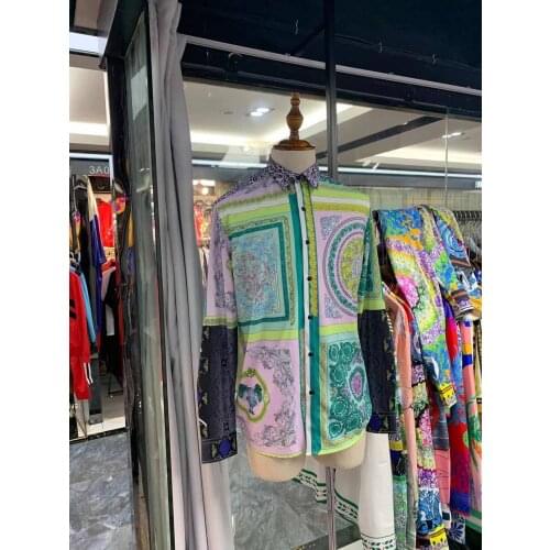 QK40735 Fashion Mens Shirts 2021 Runway Luxury famous Brand European Design party style Mens Clothing