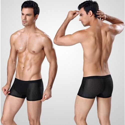Mens Ice Silk Mesh Breathable Antibacterial Comfortable Mens Underwear