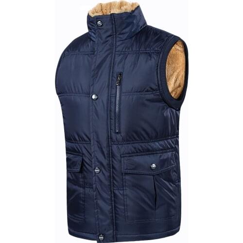 2020 Autumn Winter Men Vest Cotton Thick Warm Waistcoat Male Fleece Thermal Soft Vests Mens Windproof Sleeveless Jacket M-7XL