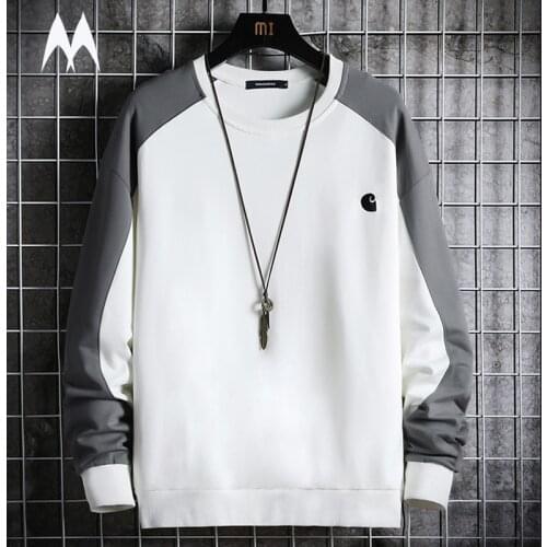 2021 New Autumn Patchwork Sweatshirts Mens High Quality Trendy Hoodie Solid Colors Pullovers Men Brand Japanese Streetwear