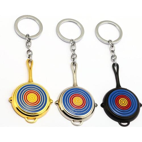 New arrival keychain 8cm Tri-color game Jedi survived new skin bulls eye pan keychain pendants PUBG cute