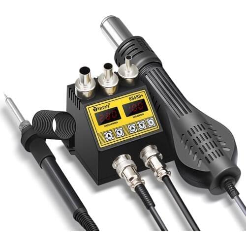2 in 1 Soldering Station LCD Digital display Hot Air Gun Solder Iron SMD BGA Rework Desoldering Welding Repair Tool 8858 vs 8898
