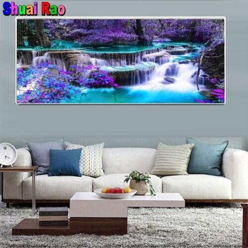 Fantasy Forest scenery waterfall 5D DIY Diamond Painting Full drill landscape diamond Embroidery gift diamond stitch mosaic art