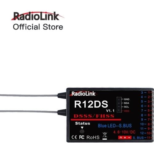 Radiolink 2.4GHz R12DS RC Radio Receiver Support SBUS/PWM DSSS&FHSS AT9/AT9S/AT10/AT10II