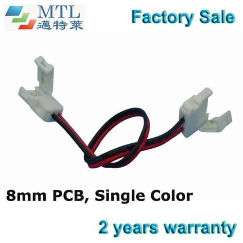 3528 LED strip connector for indoor strip, 100pcs/lot, 8mm PCB 2 pin for single color 3528 LED strip to strip, Factory Wholesale