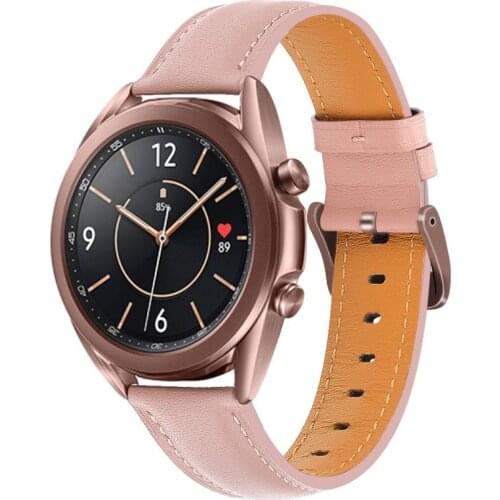 Genuine Leather Band For Samsung Galaxy Watch 3 45mm 41mm Official Leather Watch Strap For Galaxy Watch 45mm 41mm Classic Buckle