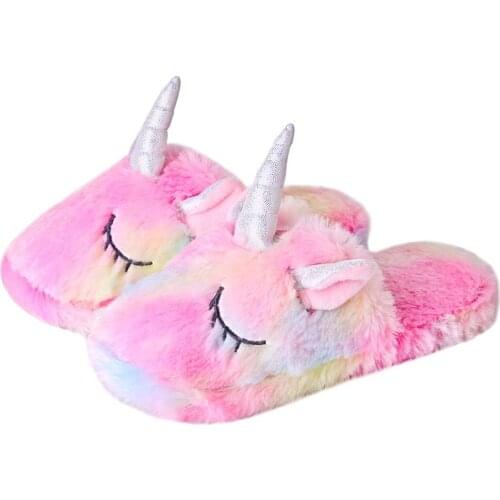 Slippers Kids Family Unicorn Slippers Household Anti-Slip Indoor Home Slippers for Girls and Boys