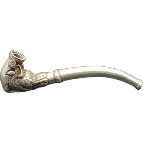 Tibetan silver Old-fashioned cigarette pans, dry tobacco pouches, pipes