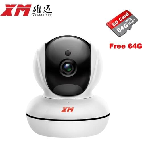 Smart HomeWireless 1920*1080P 2.0MP IP Camera+64GB SD Card Pan/Tilt Night Vision Security Camera P2P CCTV Cam with IR-Cut