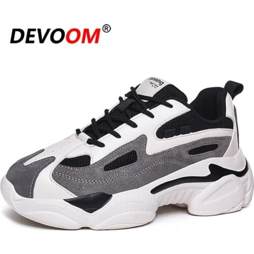 Spring Women Chunky Sneakers Women Korean Fashion New Female Black White Platform 5cm Thick Sole Casual Vulcanize Shoes Woman