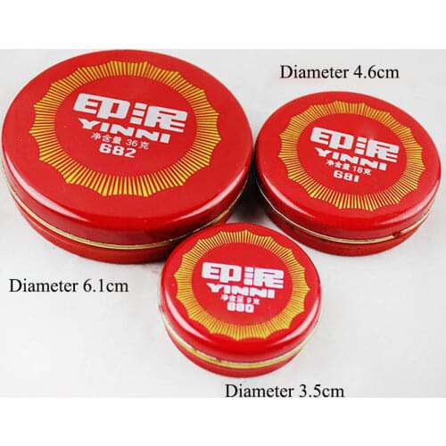 1Pc Red Round Inkpad Portable Office Accounting Tin Box Ink Pad, DIY Scrapbooking Calligraphy Inkpad Stamp Sealing Decoration