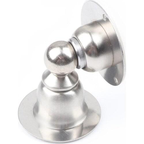 1PC Magnetic Door Stops Stainless Steel Stopper Holder Catch Floor Fitting With Screws For Home Bedroom Doorstop Suction