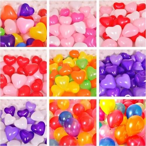 10pcs 10inch 2.2g Black Latex Balloons White Pink Heart Balloon For Wedding Party Supplies Birthday Decorations Kids Baby Shower