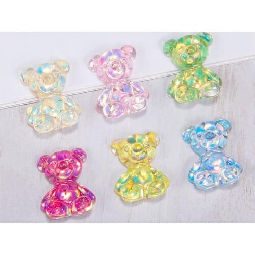 10Pcs Resin Crystal Bear Crafts Diy Epoxy Resin Mold Filling Tools Phone Case Decor Crafts Handmaking Jewelry Making Accessories