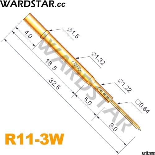 100pcs/lot R11-3W Spring Test Probes Receptacle Length 32.5mm