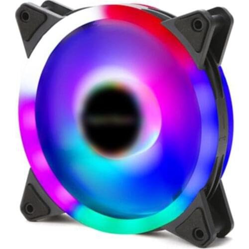 120mm PC computer case fan Ultra-quiet LED cooling fan 12VDC 3P IDE 4Pin radiator CPU radiator colorful fan with shockproof rubb