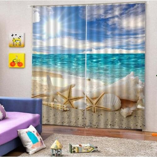 2 Panel Printed Window Curtain Landscape Theme Window Shade Valance for Bedroom Living Room Home Hotel