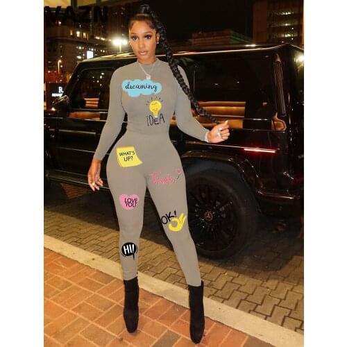 VAZN 2020 Top Quality Fancy Casual Young Soft Daily Free Full Sleeve Top High Waist Long pants Skinny Women 2 Piece Set