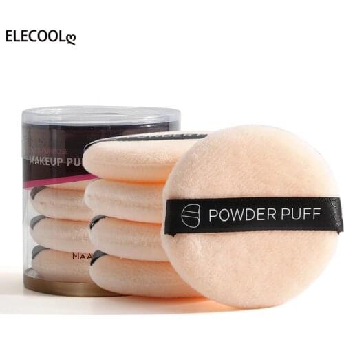 ELECOOL 5pcs Professional Round Shape Face Body Powder Foundation Puff Portable Soft Cosmetic Puff Makeup Foundation Sponge Lot