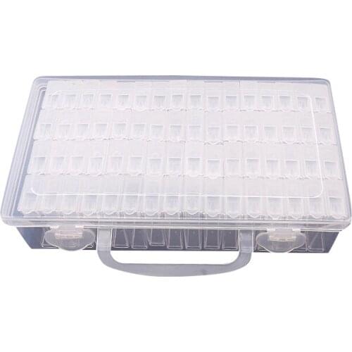 64 Lattices Adjustable Plastic Storage Box Storage Box Box For Jewelry Diamond Embroidery Craft Bead Pill Storage Tool