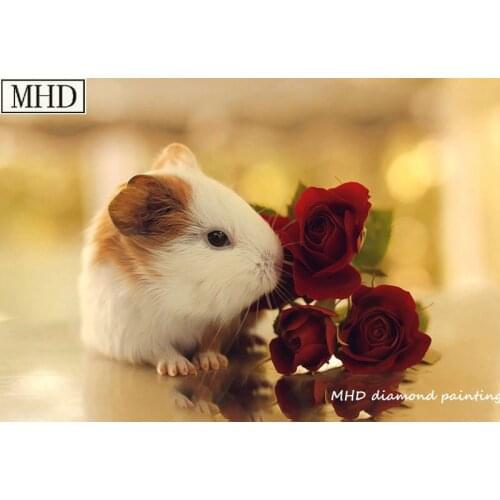 MHD full square / round mosaic mouse rose 5D DIY diamond painting animal new 3d diamond embroidery mosaic cross stitch decor