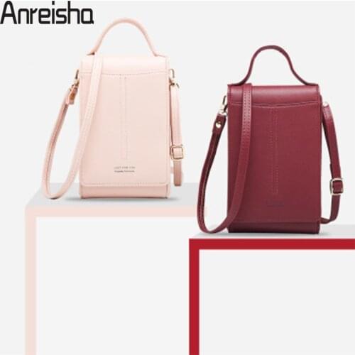 Anreisha Women Phone Bags Wallet High Capacity Passport Card Holder Female Shoulder Money Phone Purses Fashion Small Change Bag