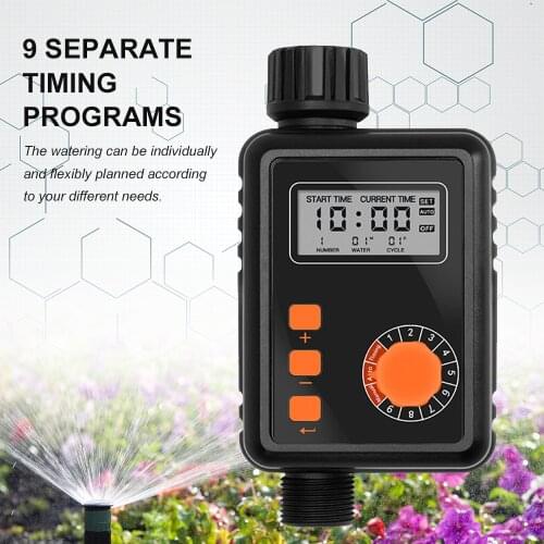 Automatic Irrigation Timer Electronic Irrigation Regulator with LCD Screen Sprinkler Controller 9 Separate Timing Programs