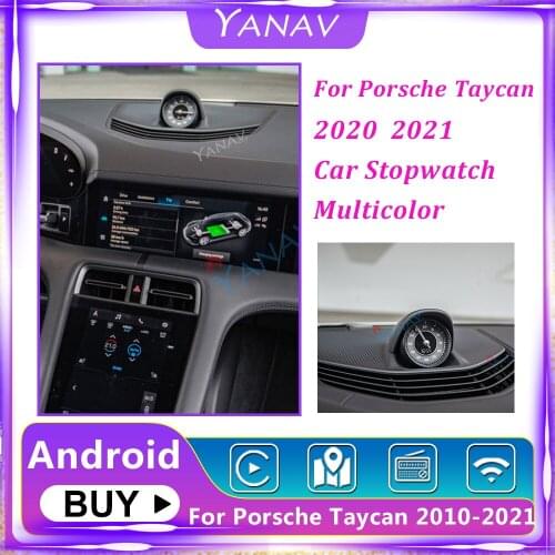 Car Stopwatch For Porsche Taycan 2020-2021 Interior Center Dashboard Clock Compass Time Electronic Meter Clock Android Auto