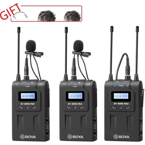 BOYA BY-WM8Pro K2 K1 mic condenser Wireless Mic Microphone System Audio Video Recorder Receiver for Canon Nikon Sony DSLR Camera