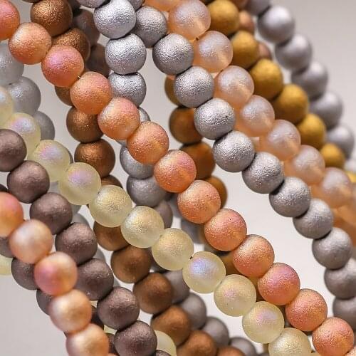 Frosted Round Glass Beads For Jewelry Making 2/3/4/6/8/10MM Crystal Spacer Beads For Bracelets Charms DIY Crafts Accessories