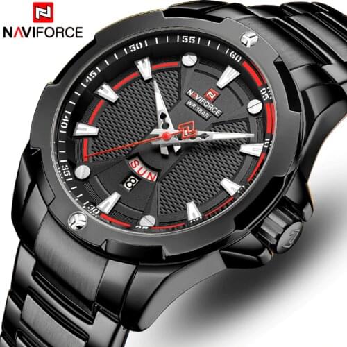 Men Watch NAVIFORCE Top Brand Waterproof Quartz Wrist Watches Mens Stainless Steel Sports Male Clock Date Relogio Masculino