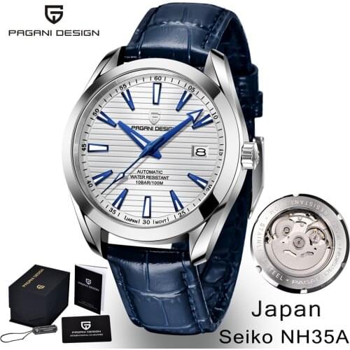 PAGANI DESIGN Brand Business New A150 NH35A Men watch Sapphire Mechanical Automatic Clock men Genuine Leather Waterproof Watches