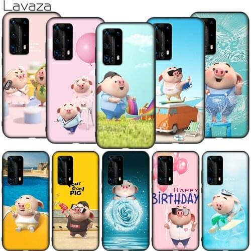 Lavaza K58 Happy Cute Pig Case for Huawei P9 P10 P20 P30 P40 Y6 Y7 Y9 Lite Pro Max Prime Mini 2019