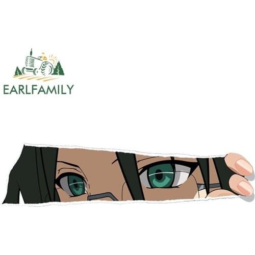 EARLFAMILY 13cm x 3.6cm For Anime Eyes Car Stickers Motorcycle Decal Waterproof RV Truck Sunscreen Car Styling Scratch-Proof