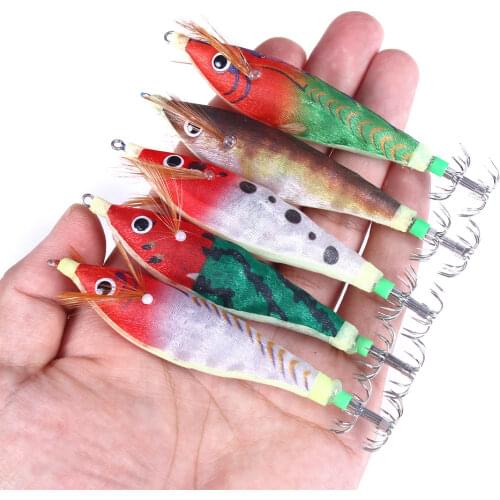Electronic Shrimp Fishing Lure 10cm 10g Minnow Luminous Squid Jig Shrimp Bait Night Fishing baits