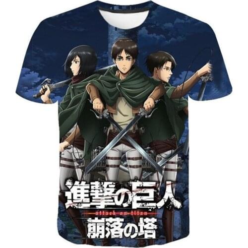 2021 new Attack on titan anime clothes t shirt shingeki no kyojin shirts sleeve for men tops ropa hombre streetwear men