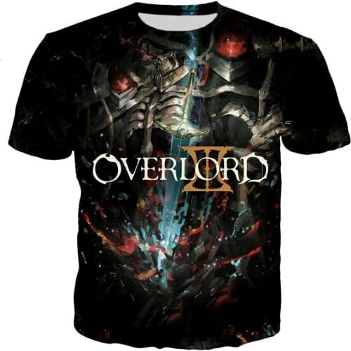 Overlord Anime Game T-Shirts Men Women 3D Printed Tshirt Boy Girl Fashion Clothes Trendy Streetwear Teens Cool Tee Birthday Tops