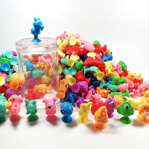 High Quality New Mini Suckers Dolls Cartoon Animals Cupule Toys Action Figures Toy Suction Cup Modle Toys For Children Christmas