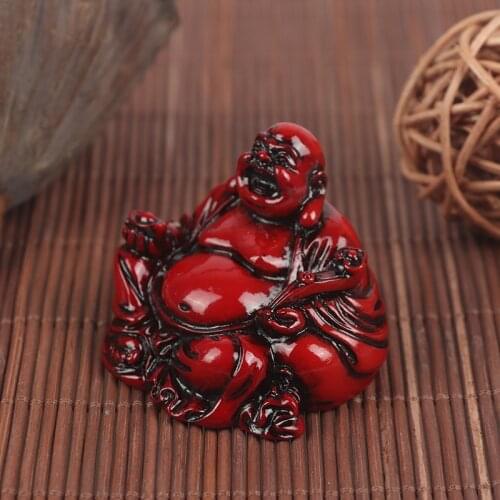 Maitreya Buddha Sculpture Craft Decoration Desktop Decor Resin Laughing Buddha Figurine Ornament Fengshui Statue