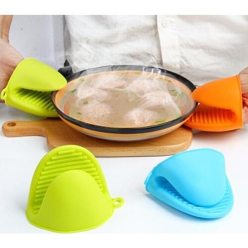 Kitchen Accessories Silicone Gloves Oven Heat Insulated Finger Gloves Cooking Tools Microwave Non-slip Gripper Kitchen Gadgets
