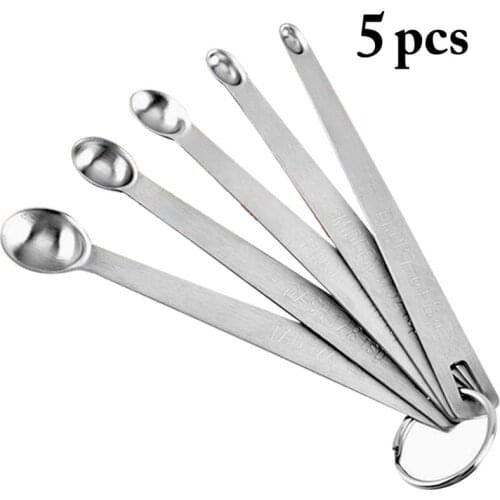 5pcs/Set Small Measuring Spoon Stainless Steel Coffee Measuring Spoons Tea Seasoning Multiple Size Measuring Spoon Kitchen Tools