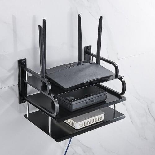 Metal Wall Mounting Wireless Wifi Router Boxes/TV Set-Top Box/DVD Player Stand/Telephone Holder Rack Shelf Bracket WJ506