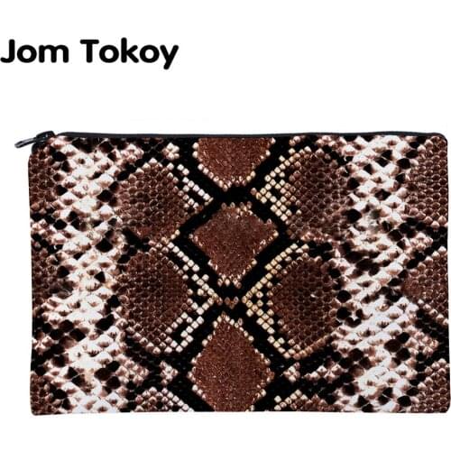 New Square Cosmetic Bag With Snakeskin Print Pattern Multifunctional Storage Wash Travel