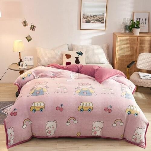 Happy little girl/velvet multifunctional edging single quilt cover snow fleece1pcs autumn and winter warmthand thick quilt cover