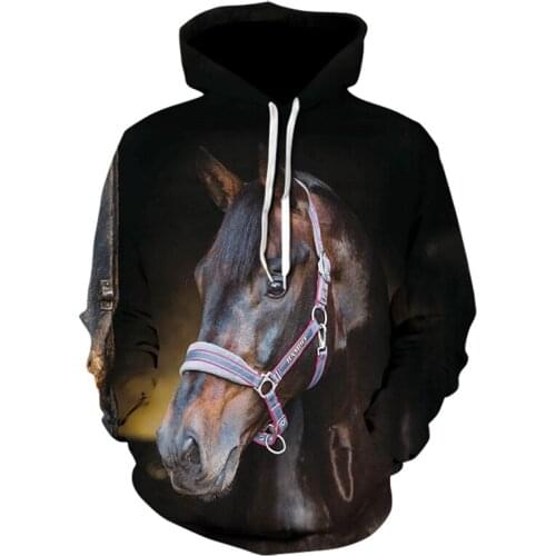 3D Animal Horse Men/women Hoodies Casual 2020 Autumn winter Hooded Sweatshirts Long Sleeve Polyester Mens Hoodies Tracksuit 5XL