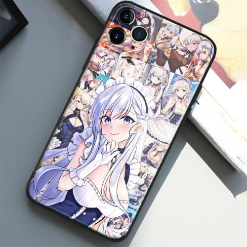 Azur Lane Belfast Anime Glass Soft Silicone Phone Case for IPhone SE 6s 7 8 Plus X XR XS 11 12 Mini Pro Max Cover Shell