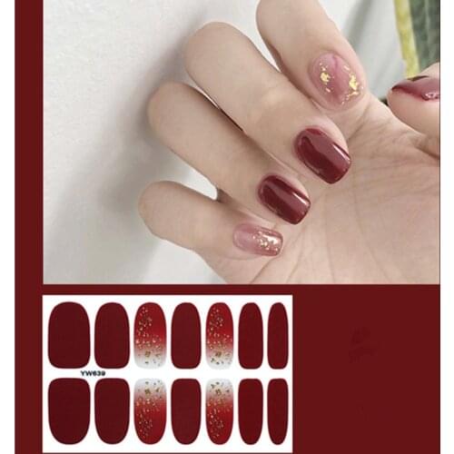 2020New Glitter Series Powder Sequins Fashion Nail Art Stickers Collection Manicure DIY Nail Polish Strips Wraps for Party Decor