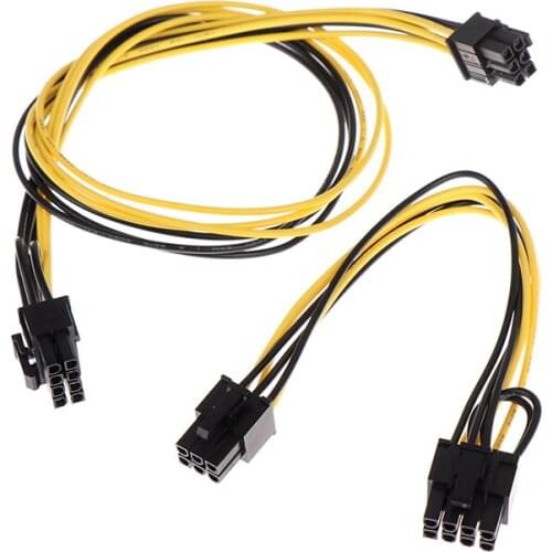 PCI express 6pin to 6+2Pin Power supply Cable GPU 6 pin 8pin power cord