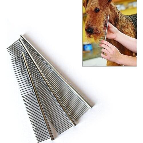 Pet Dematting Comb - Stainless Steel Pet Grooming Comb for Dogs and Cats Gently Removes Loose Undercoat, Mats, Tangles and Knots