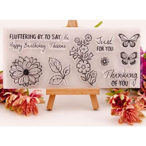 Flower With Thank You Clear Transparent Rubber Stamp Seal For DIY Stationery Scrapbooking Card Making Album Decoroation Crafts